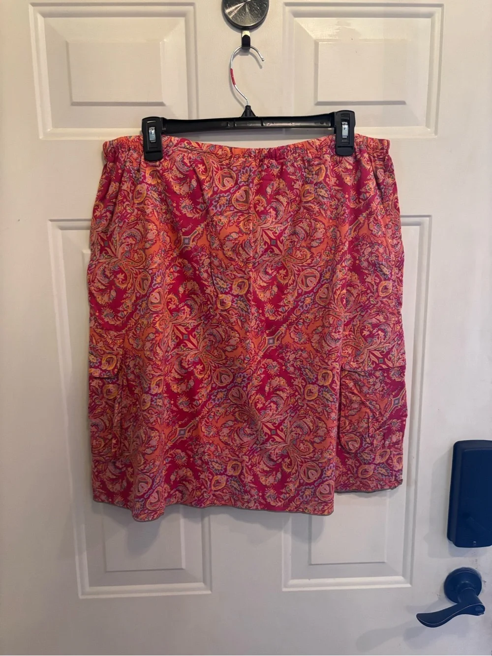 J. Jill Pink Paisley Drawstring Mini Skirt